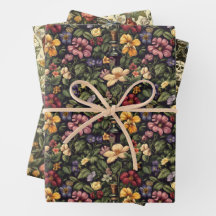 Conjunto de 3 folhas planas de papel de embrulho