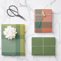 Conjunto de 3 folhas planas de papel de embrulho d