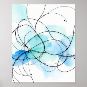 Conjunto de 3 Impressões de Arte de Linha Abstrata