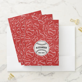 Conjunto de 5 Pastas de bolso de basebol com gramp