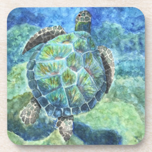 Conjunto de 6 Cork Back Porta copos Sea Turtle 2