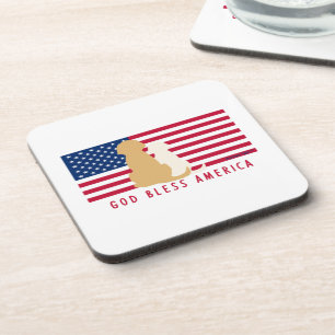 Conjunto de 6 porta-copos com bandeira e cachorros