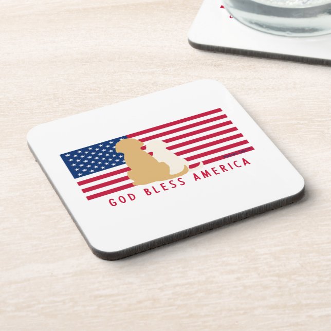 Conjunto de 6 porta-copos com bandeira e cachorros (Left Side)