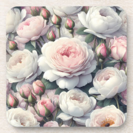 Conjunto de 6 Porta-Copos de Cortiça com Flores Ro