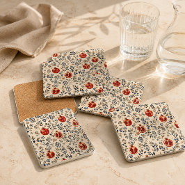 Conjunto de 6 Porta-Copos Mosaico de Romã Mediterr