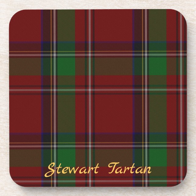 Conjunto de 6 Porta-Copos Stewart Tartan Presente  (Frente)