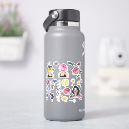 Conjunto de adesivos adoráveis com buquê de flores