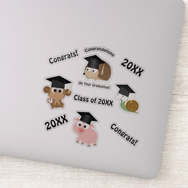 Conjunto de Adesivos Animais de Graduação de parab (Detalhe)