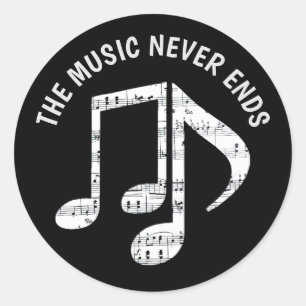 Conjunto de Adesivos Black Music Notes