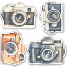 Conjunto de Adesivos Câmeras SLR Vintage Fotógrafo