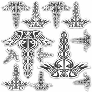 Conjunto de Adesivos Celtic Knot Caduceus