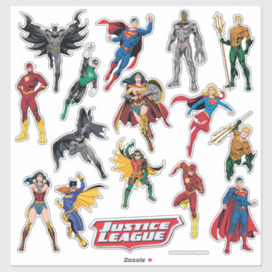 Conjunto de Adesivos da Liga da Justiça