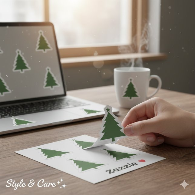 Conjunto de Adesivos de Árvore de Natal Brilhante  (Bright Christmas Tree Sticker Set In 4 Sheet Count)
