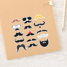 Conjunto de Adesivos de Bigode Expressivo Bigode D