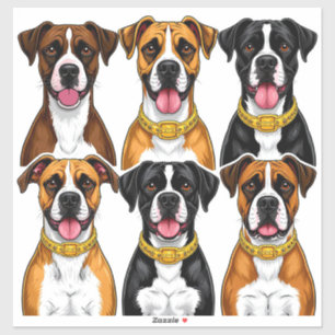 Conjunto de adesivos de cães com rosto detalhado