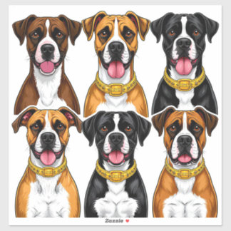 Conjunto de adesivos de cães com rosto detalhado