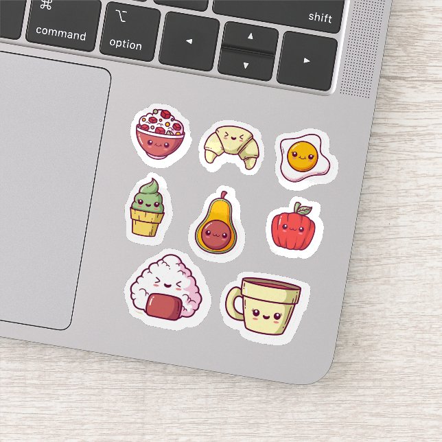 Conjunto de adesivos de comida kawaii de desenho a (Detalhe)