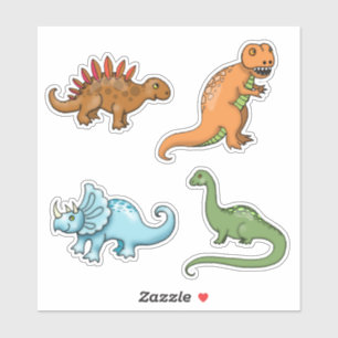 Conjunto de Adesivos de Dinossauros T-Rex Brontoss