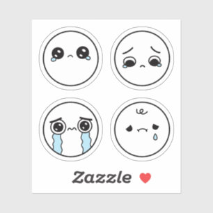 Conjunto de Adesivos de Emoji de Quatro Rostos Tri