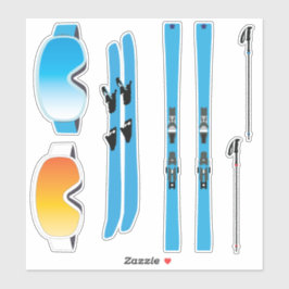 Conjunto de Adesivos de Equipamento de Esqui
