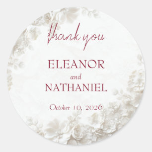 Conjunto de Adesivos de Favor de Casamento Floral 