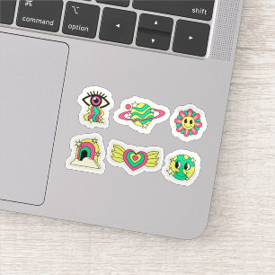 Conjunto de adesivos de festa rave
