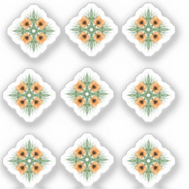 Conjunto de Adesivos de Girassóis Florais Desenhad
