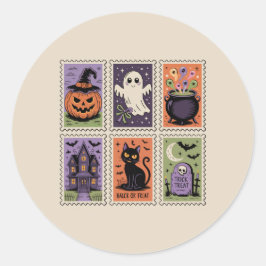 Conjunto de Adesivos de Halloween Vintage Fofo - F