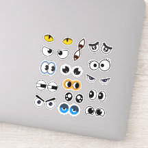 Conjunto de Adesivos de Olhos Engraçados Expressão