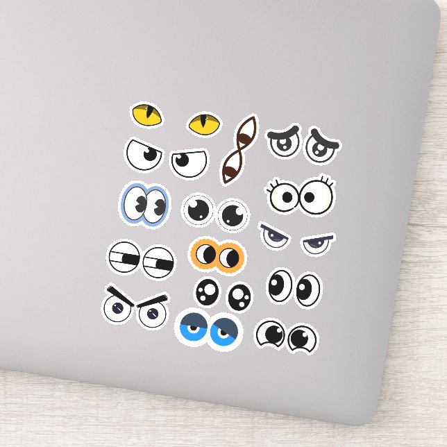 Conjunto de Adesivos de Olhos Engraçados Expressão (Detalhe)