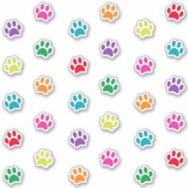 Conjunto de Adesivos de Pegadas Coloridas Divertid