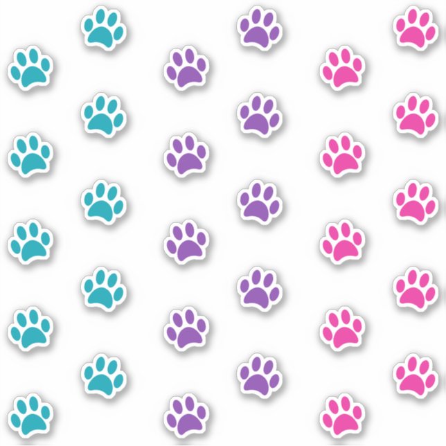 Conjunto de Adesivos de Pegadas de Patas Rosa, Rox (Frente)