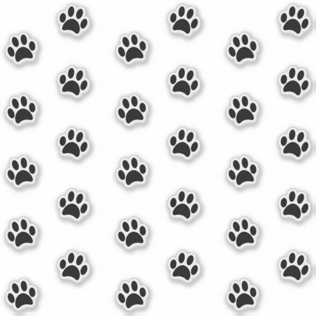 Conjunto de Adesivos de Pegadas Pretas Fofas e Div (Frente)
