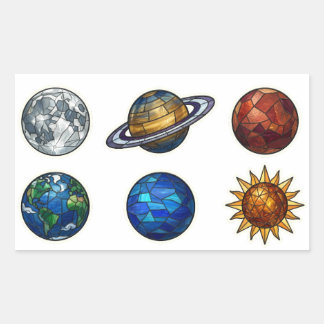 Conjunto de Adesivos de Planetas Celestiais em Vid