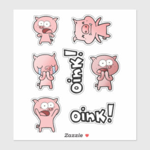 Conjunto de Adesivos de Porquinho Fofo para Crianç