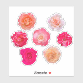 Conjunto de Adesivos de Vinil Rosas – 7 Flores Úni