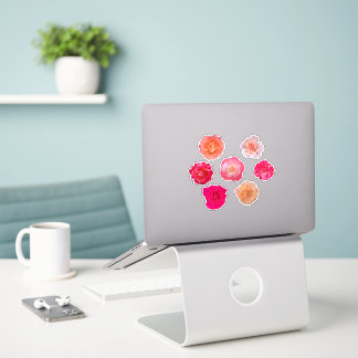 Conjunto de Adesivos de Vinil Rosas – 7 Flores Úni