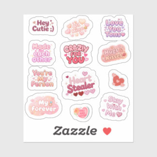 Conjunto de Adesivos Estéticos de São Valentão Y2K
