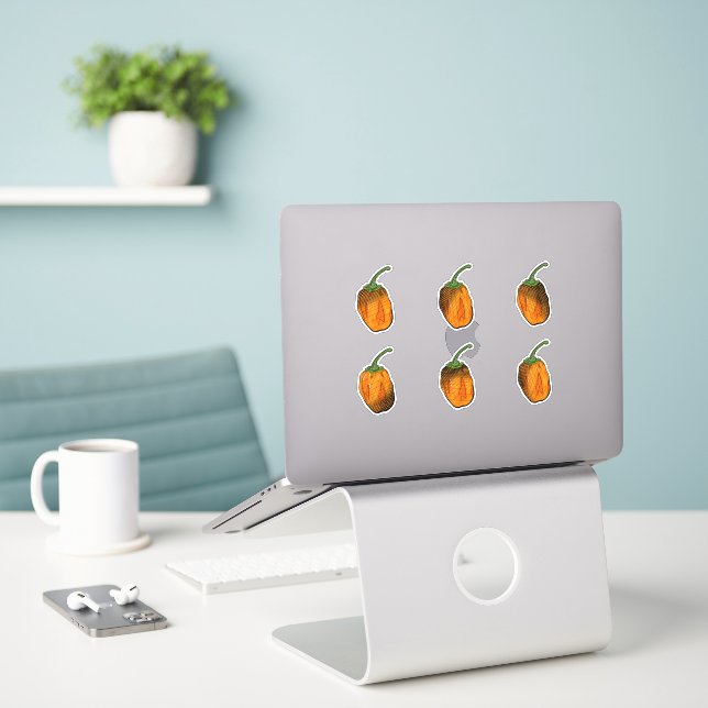 Conjunto de Adesivos Habanero Pepper (Laptop na mesa)