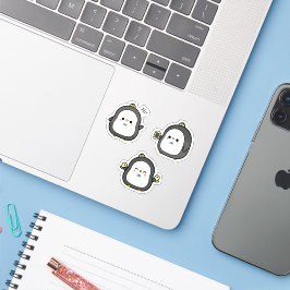 Conjunto de Adesivos Kawaii de Pinguim Fofo