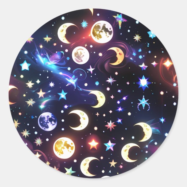 Conjunto de Adesivos Opala Pedra da Lua Mística Lu (Frente)
