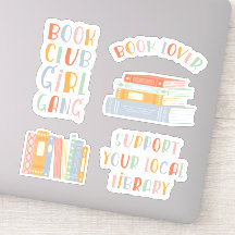 Conjunto de Adesivos para Amantes de Livros