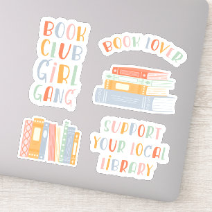 Conjunto de Adesivos para Amantes de Livros