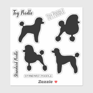 Conjunto de Adesivos Silhuettes de Toy e Poodle St