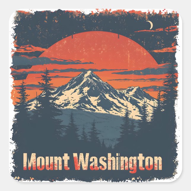 Conjunto de Adesivos Ski do Monte Washington Retro (Frente)
