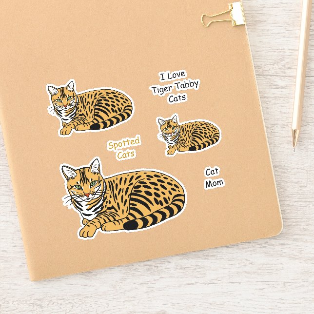Conjunto de Adesivos Tabby de Gatos de Tigre Laran (Notebook)