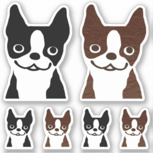 Conjunto de adesivos Terrier Dogs de Boston Black