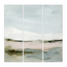 Conjunto de Aquarelas Neutrais da Paisagem abstrat
