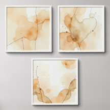 Conjunto de Arte Abstrata Bege