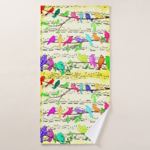 Conjunto de Aves Musicais Bath Toalha